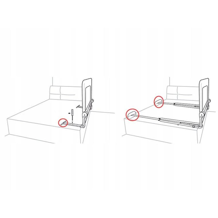 Nukido, osłona zabezpieczająca na łóżko, szara, 180-42-35 cm