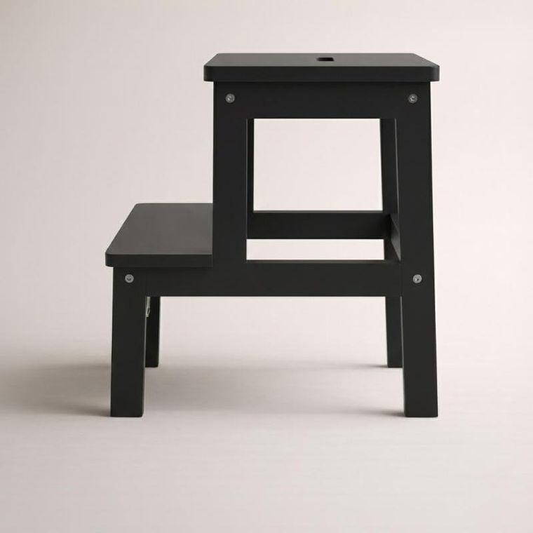 Nuxio, Krok, bambusowy taboret ze schodkiem, 46 cm
