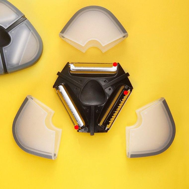 Obieraczka z trzema ostrzami 3w1, czarna