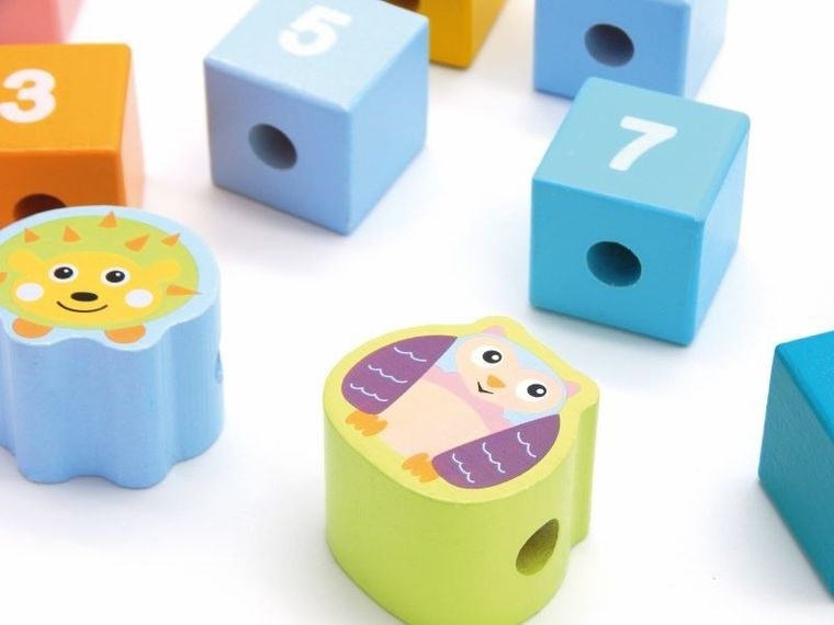 Oops, Liczby, drewniane klocki, 24 elementy