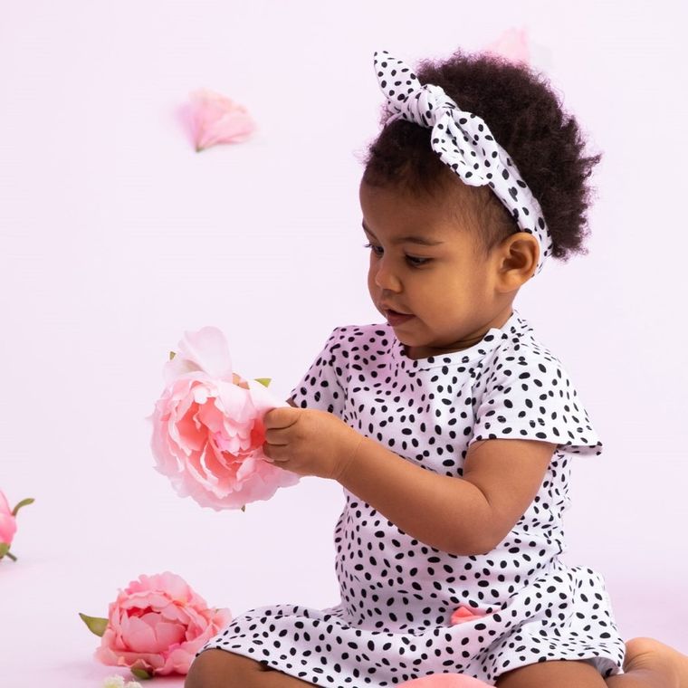 Opaska dziewczęca, biało-czarna, Nicol