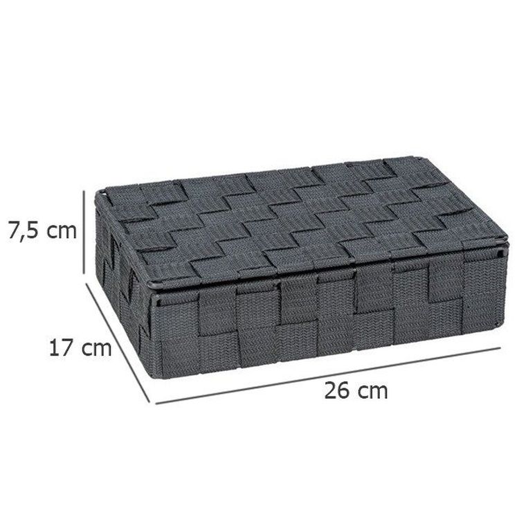 Organizer łazienkowy Adria, 4 przegrody, czarny