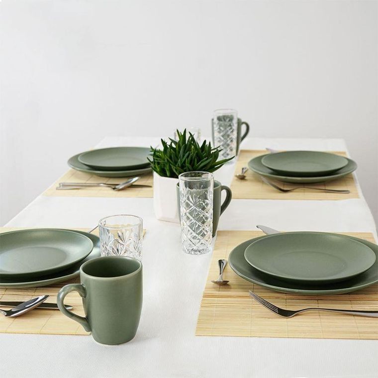 Orion, Alfa, kubek z uchem, ceramiczny, zielony, 350 ml