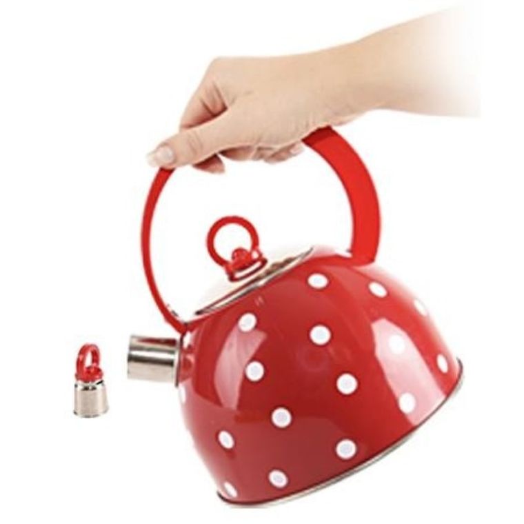 Orion, czajnik stalowy, czerwony, kropki, Karin, 1,8 l