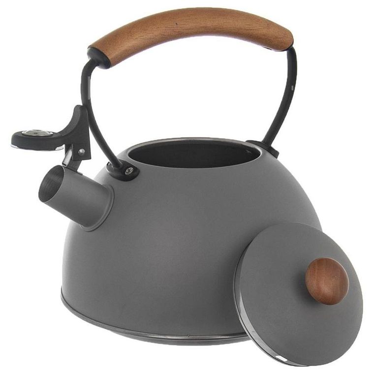 Orion, czajnik stalowy z gwizdkiem, szary, Wooden, 2,9l