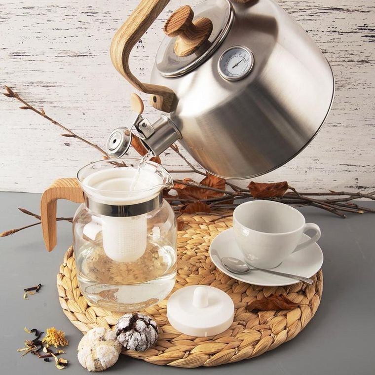 Orion, czajnik z gwizdkiem, stalowy z termometrem, 3.2 l