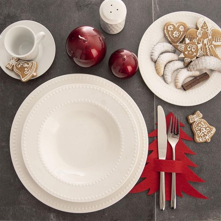 Orion, etui na sztućce, filcowy, choinka, czerwony, 2 szt.