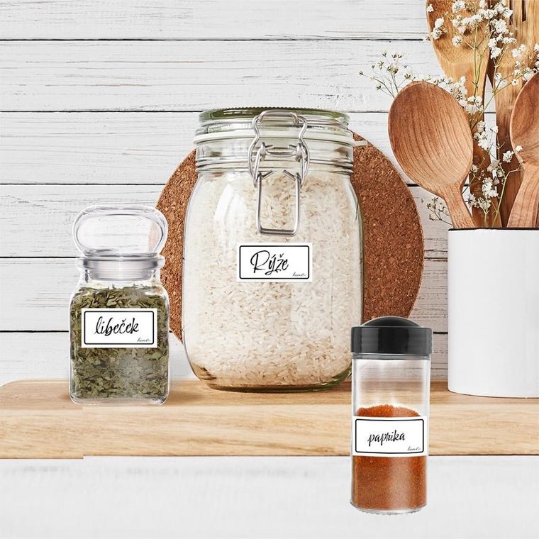 Orion, etykiety samoprzylepne na słoiki, Whiteline, 28 szt.