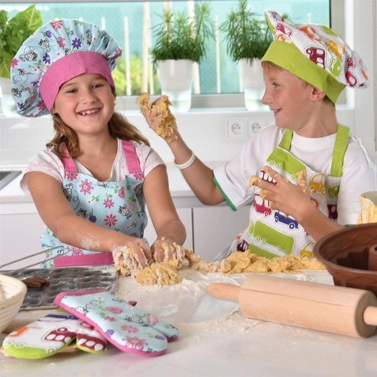 Orion, fartuch kuchenny, rękawica, czapka dla dzieci, auta