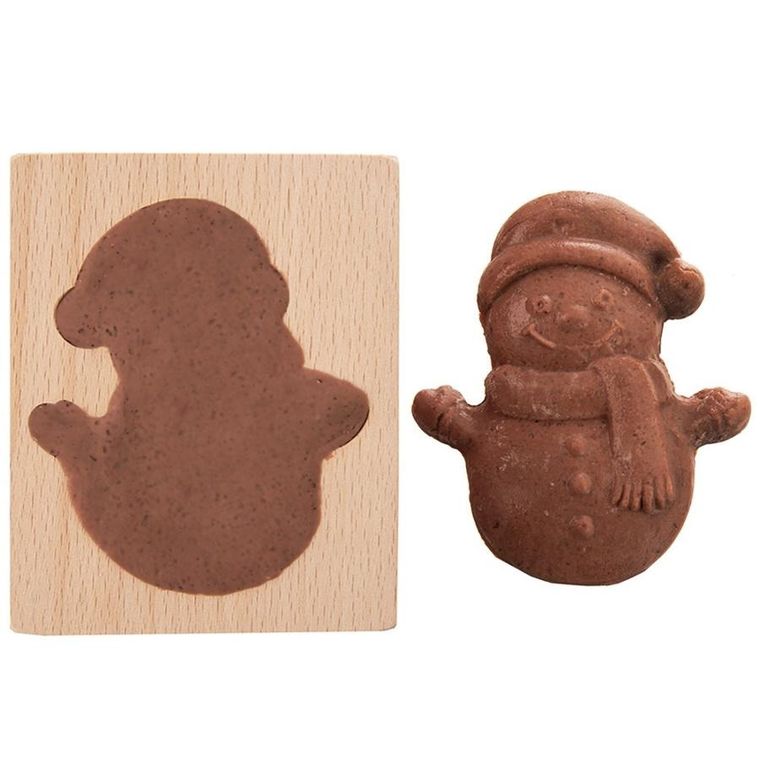 Orion, foremka do ciastek, drewniana, bałwan, 11-9,5 cm