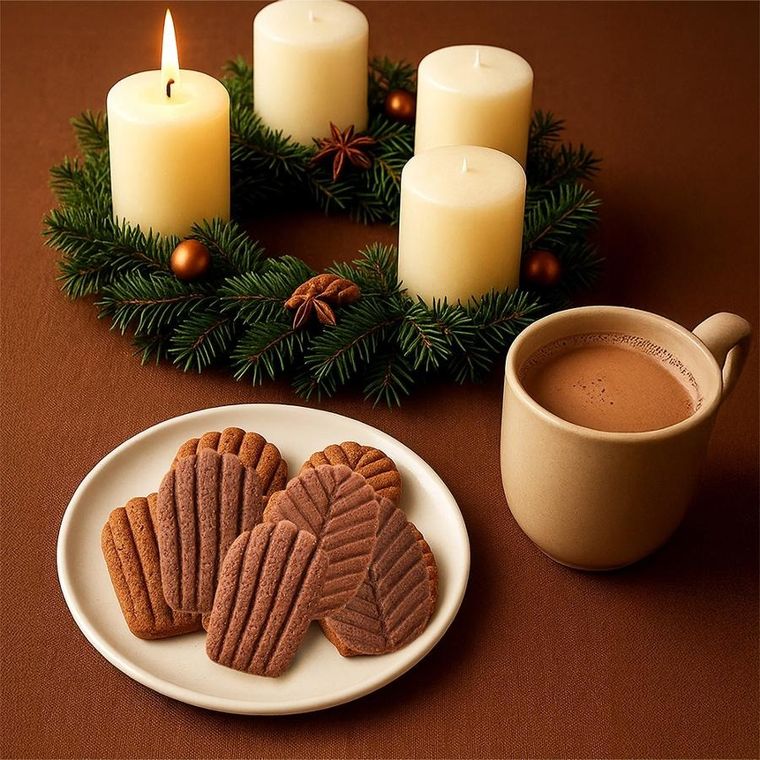 Orion, forma do ciastek i pralin, silikonowa, beżowa, 34-25-1 cm