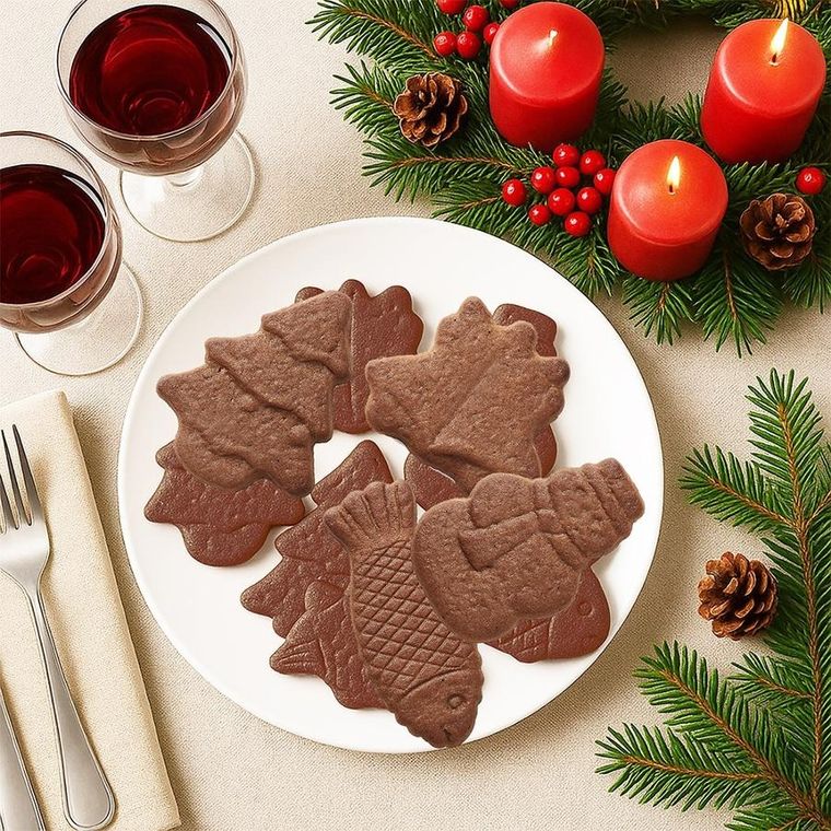 Orion, forma do ciastek i pralin, silikonowa, brązowa, 34-24,5-1 cm