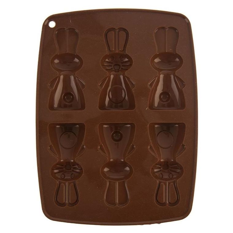 Orion, forma do ciastek i pralin, silikonowa, brązowa zajączek