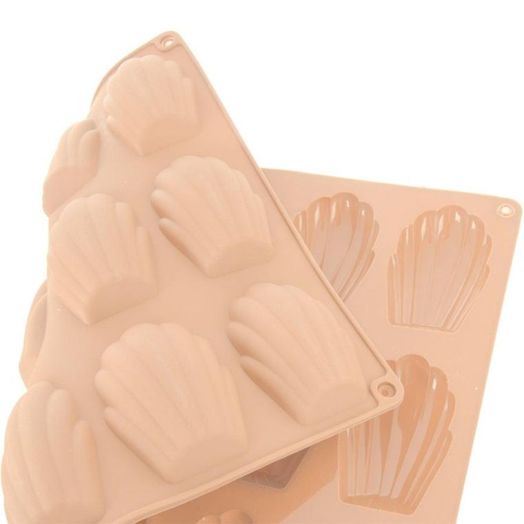 Orion, forma do ciastek, silikonowa, beżowa, muszelki, 32-24,5 cm