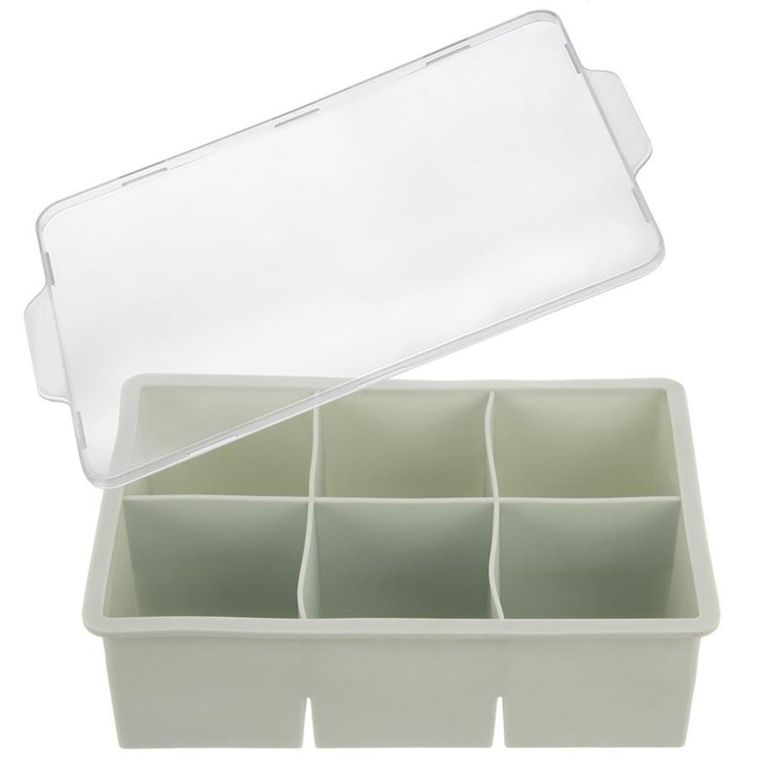 Orion, forma do kostek lodu z pokrywką silikonowa, zielona XXL, 18.5-12-5 cm