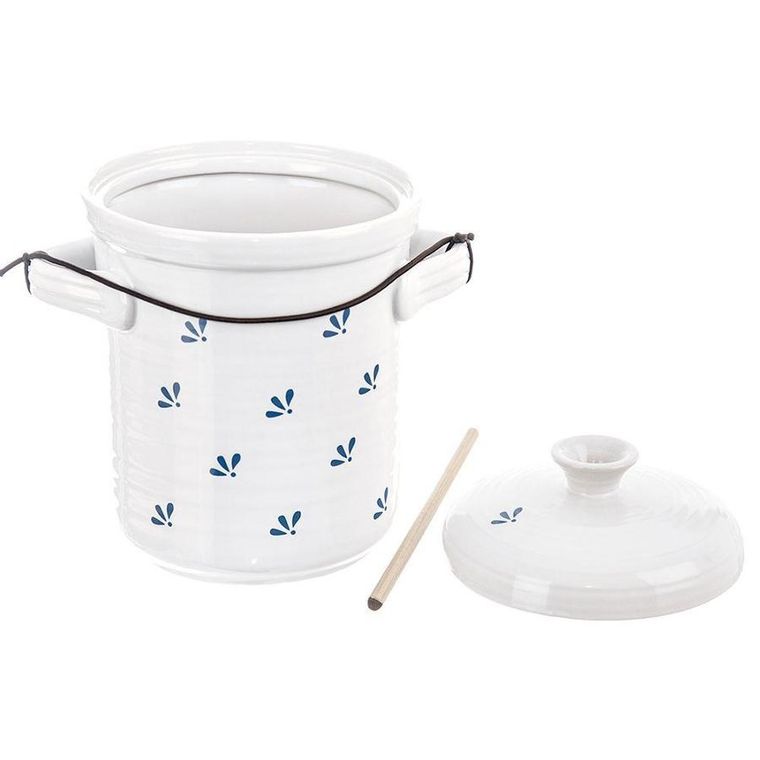 Orion, garnek do kiszenia kapusty ogórków, ceramiczny, biały, 2.5 l, Modrobila