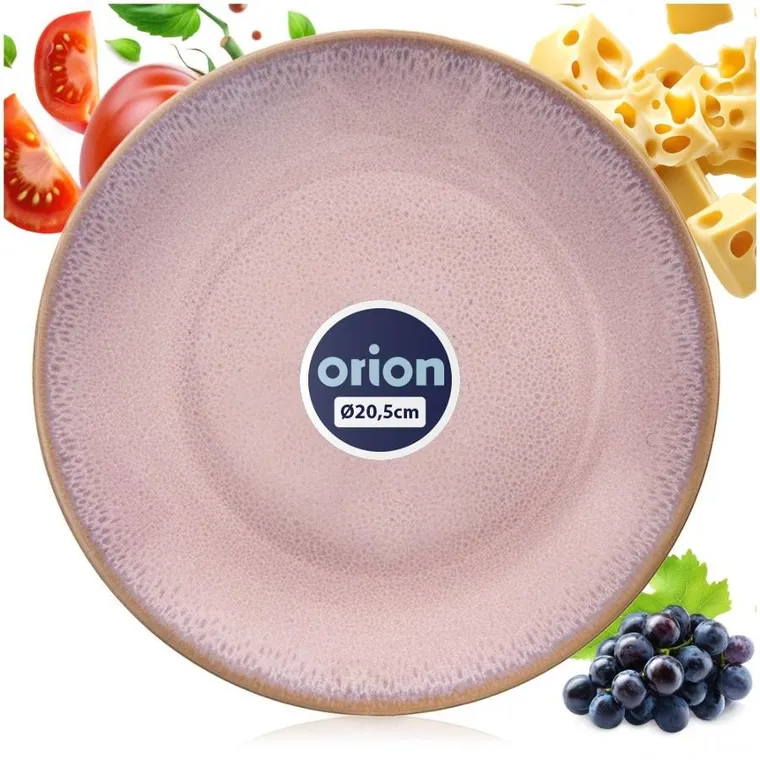 Orion, Glaze, talerz deserowy ceramiczny, różowy, 20,5 cm