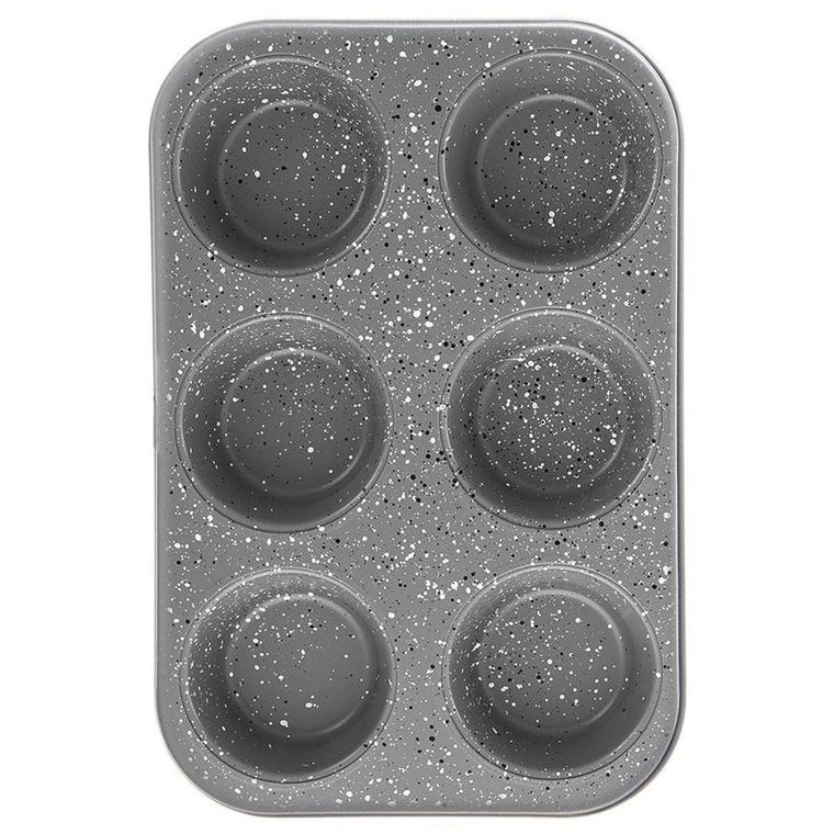 Orion, Grande, forma do pieczenia dużych muffinek, granitowa, 6 szt. babeczek, 32-22 cm
