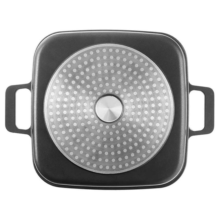 Orion, Grande, garnek granitowy, szklana pokrywka, patelnia grillowa, koszyczek, 2+4l, 4 elementy