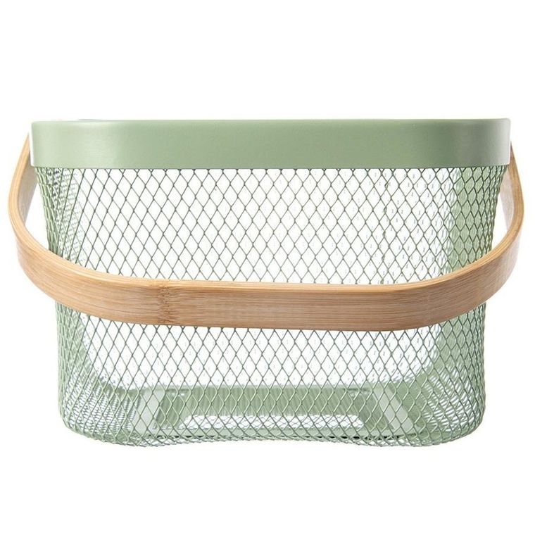 Orion, Greenish, koszyk do przechowywania, metalowy, zielony, 27-24,5-17,5 cm
