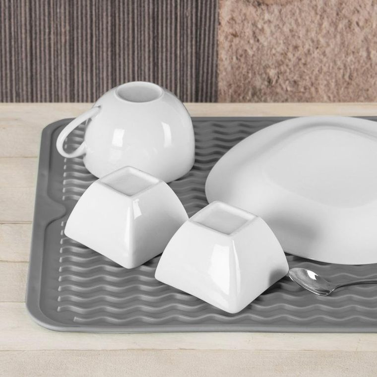 Orion, gumowa mata do suszenia naczyń, szara, 40-30,5 cm