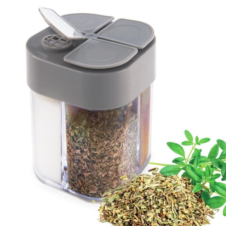 Orion, Kemp, pojemnik na przyprawy z naklejkami, 4 przegrody