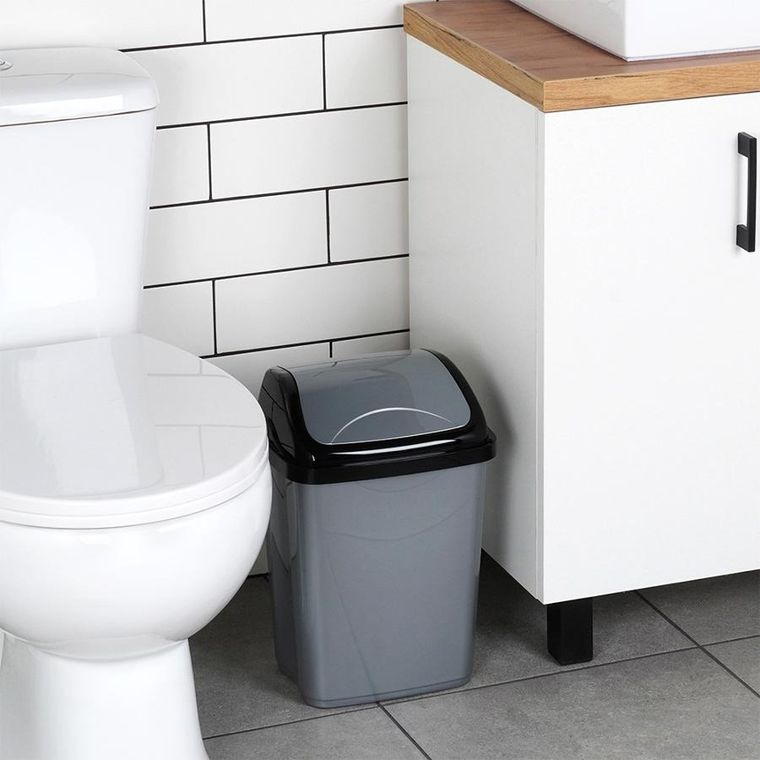 Orion, kosz na śmieci, plastikowy, szary, 10l