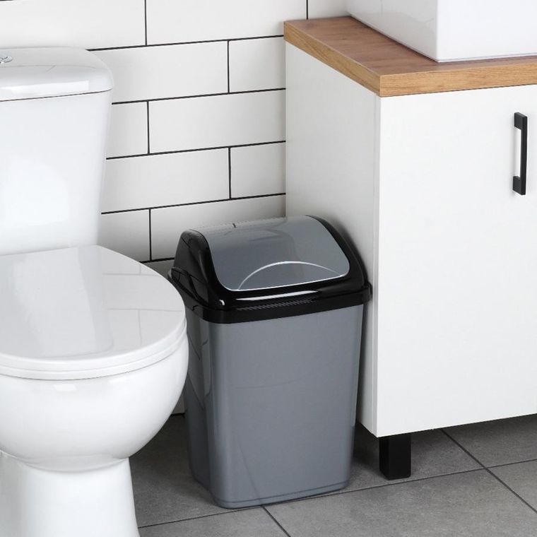 Orion, kosz na śmieci, plastikowy, szary, 16l