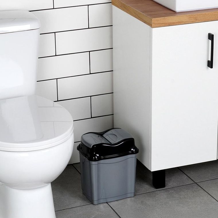 Orion, kosz na śmieci, plastikowy, szary, 5l