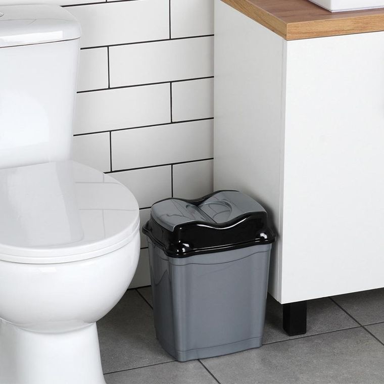 Orion, kosz na śmieci, plastikowy, szary, 9l