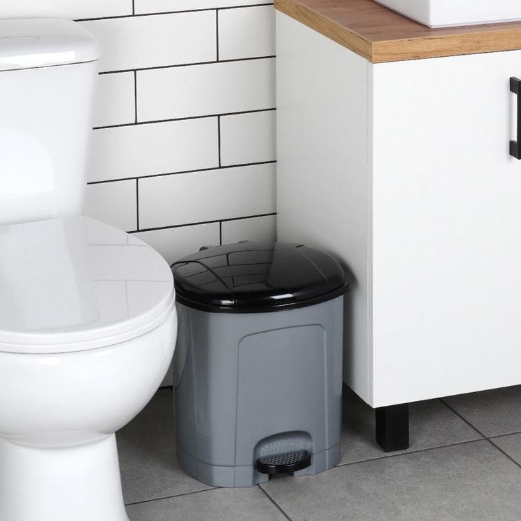 Orion, kosz na śmieci z pedałem, plastikowy, szary, 11,5l