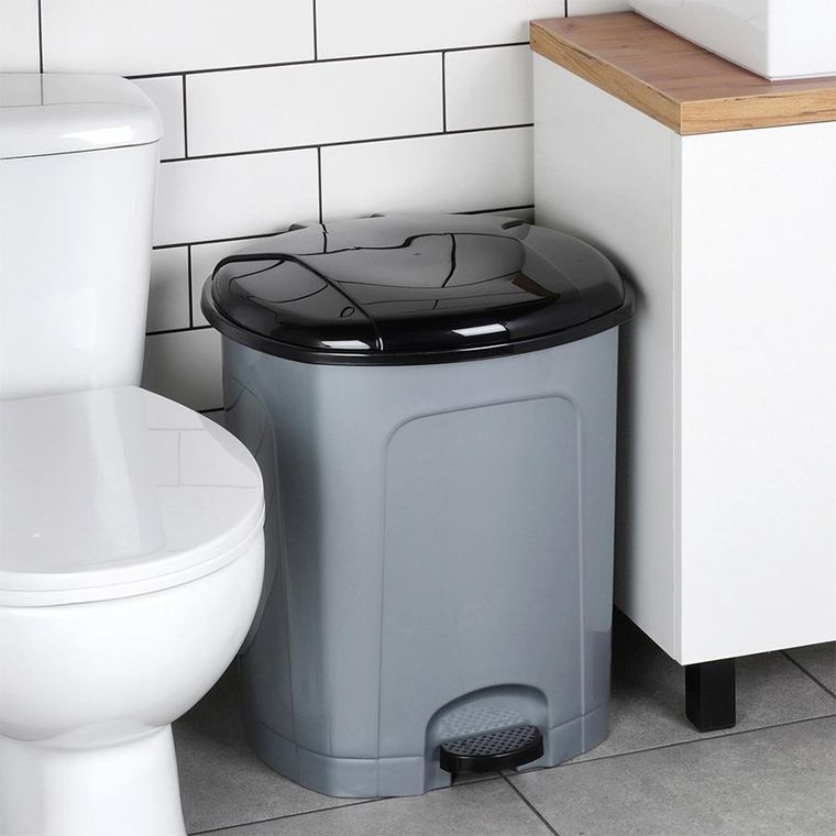 Orion, kosz na śmieci z pedałem plastikowy, szary, 50l