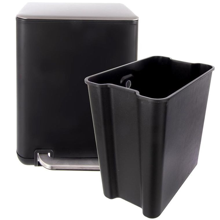 Orion, kosz na śmieci z pedałem, stalowy, czarny, 20l