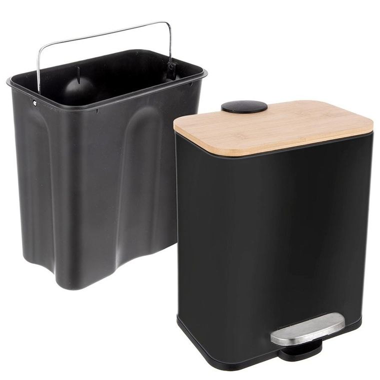 Orion, kosz na śmieci z pedałem, stalowy, czarny, wąski, 5l