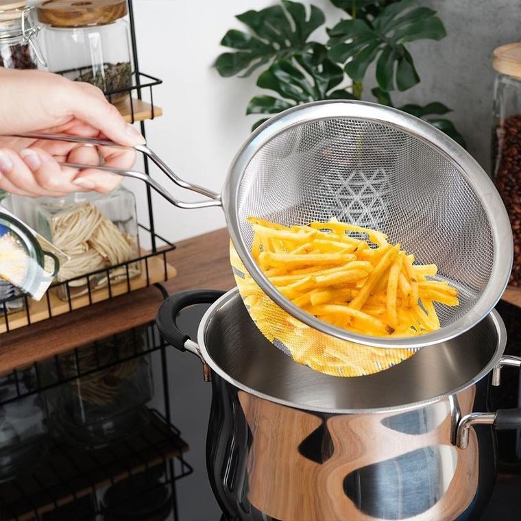 Orion, koszyk do smażenia frytek z rączką, stalowy, 19,5 cm