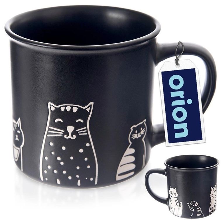 Orion, Koty, kubek ceramiczny, czarny, 500 ml