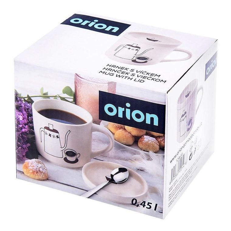Orion, kubek z pokrywką porcelanowy, 420 ml
