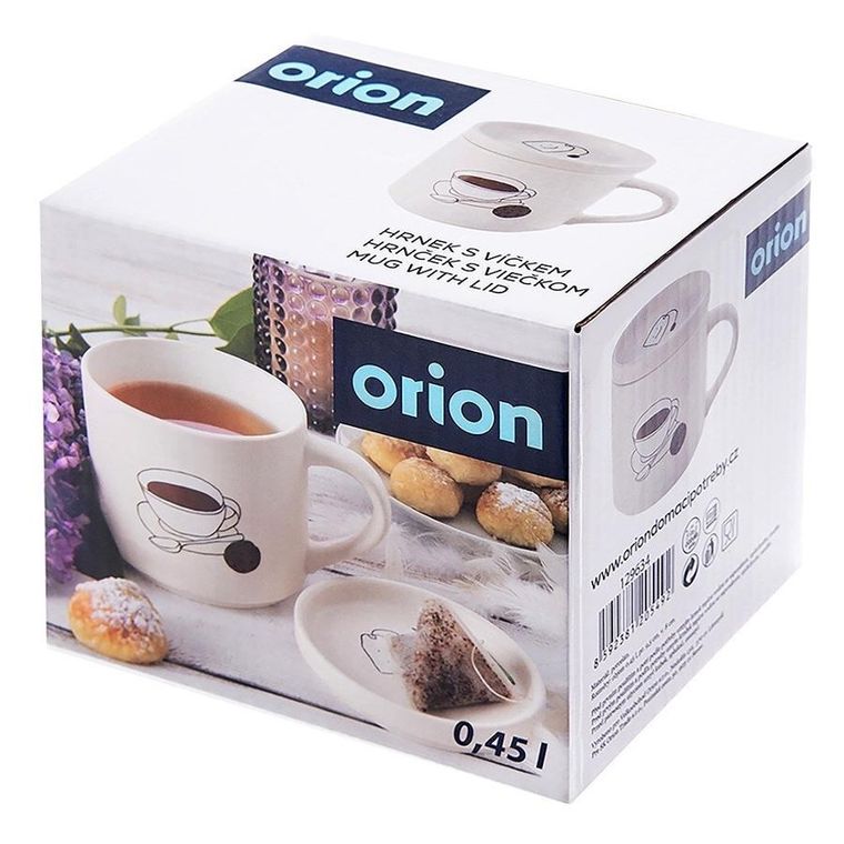 Orion, kubek z pokrywką porcelanowy, 420 ml