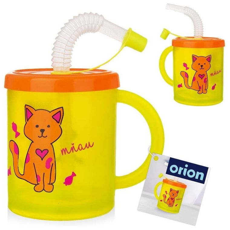 Orion, kubek ze słomką dla dziecka, kot, 260 ml