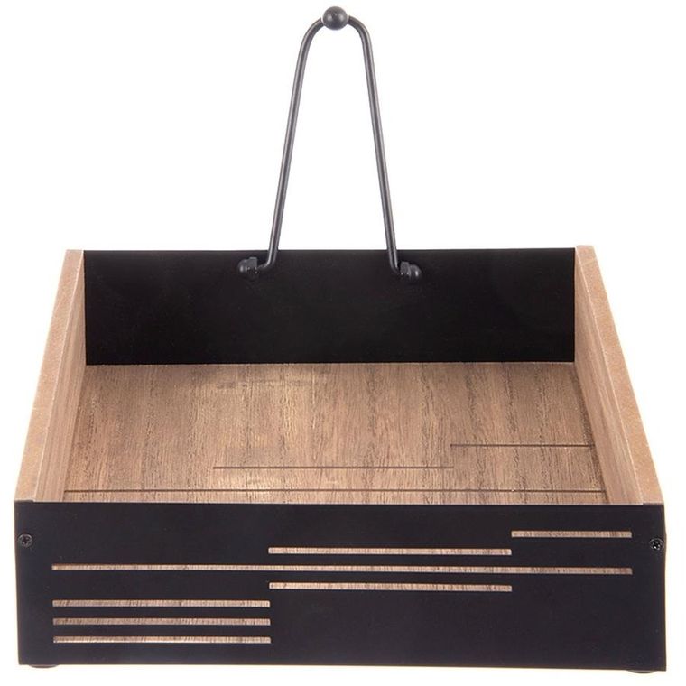 Orion, Line, serwetnik z dociskiem, metalowy, czarny, 18-18-5 cm