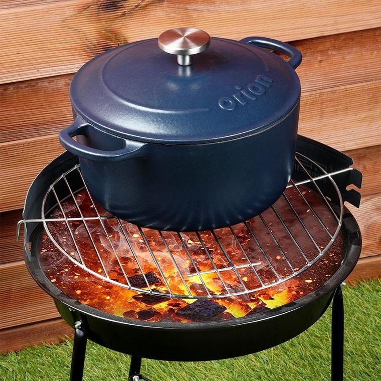 Orion, Litina, garnek z pokrywką, żeliwny, emaliowany, 22 cm, 3,3l