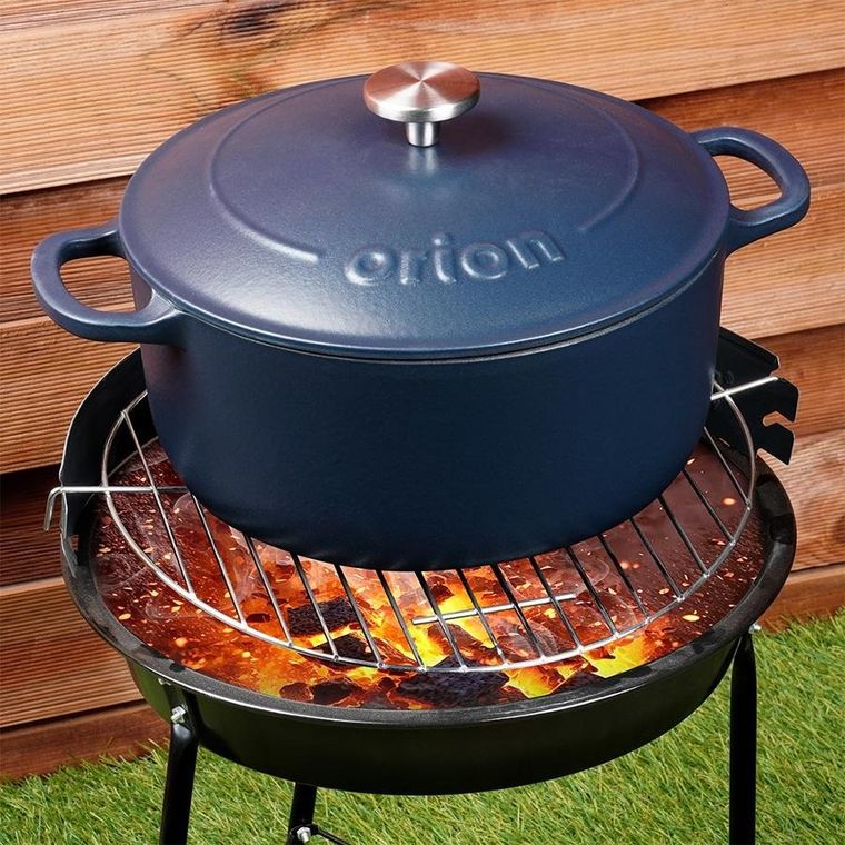 Orion, Litina, garnek z pokrywką, żeliwny, emaliowany, 26 cm, 5,2l