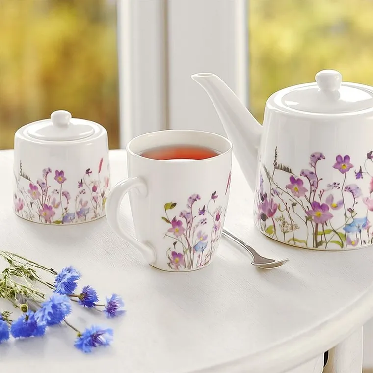 Orion, Louka, kubek porcelanowy, kwiaty, 360 ml