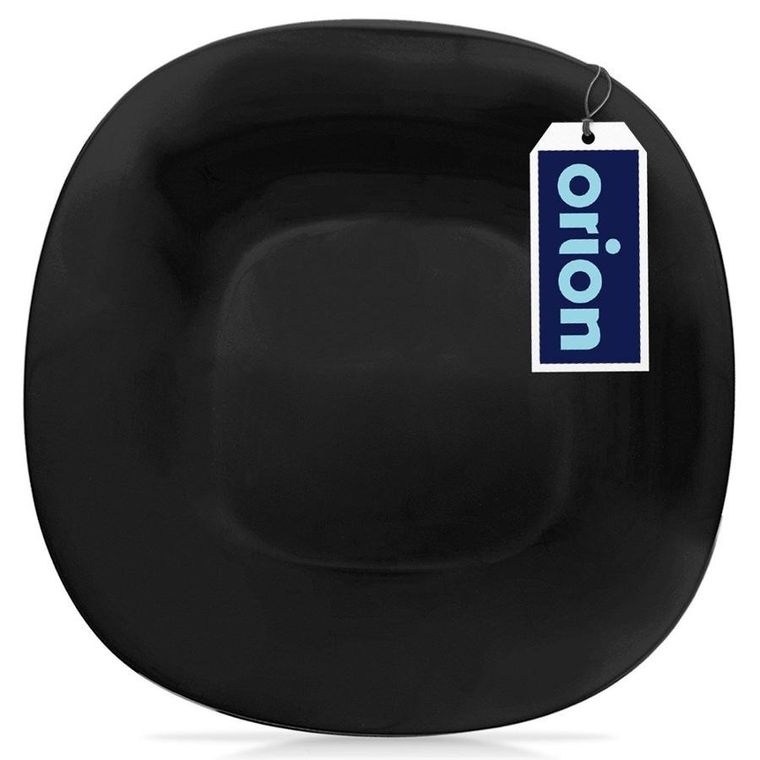 Orion, Luna, talerz deserowy, szklany, czarny, 20,5-20,5-1,8 cm