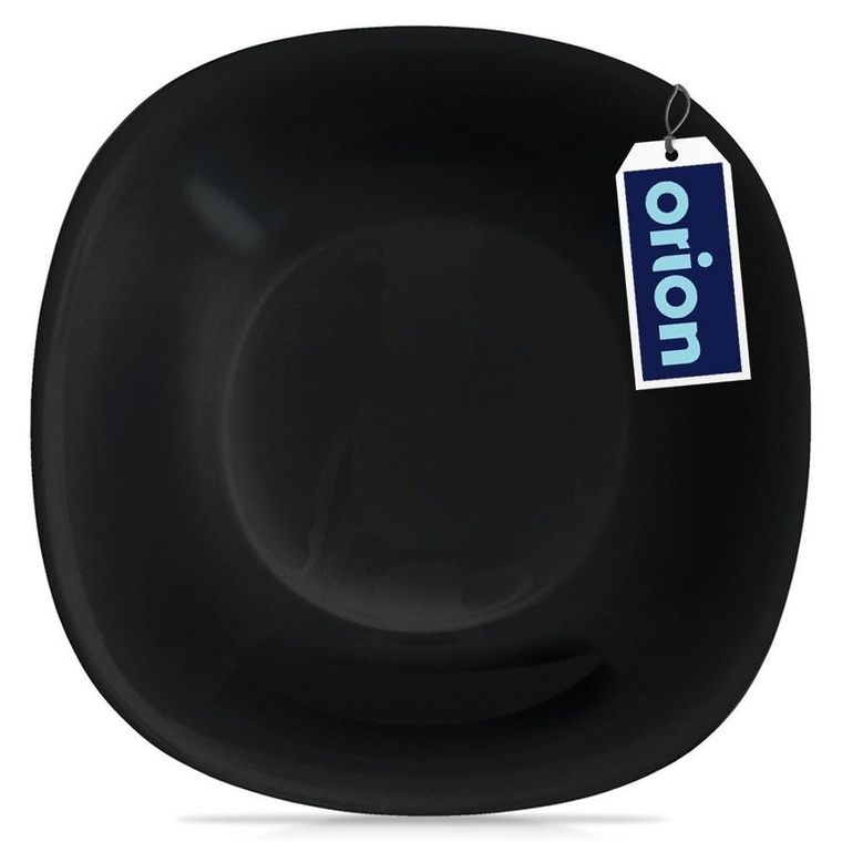 Orion, Luna, talerz obiadowy, głęboki, szklany, czarny, 21,5 cm, 650 ml