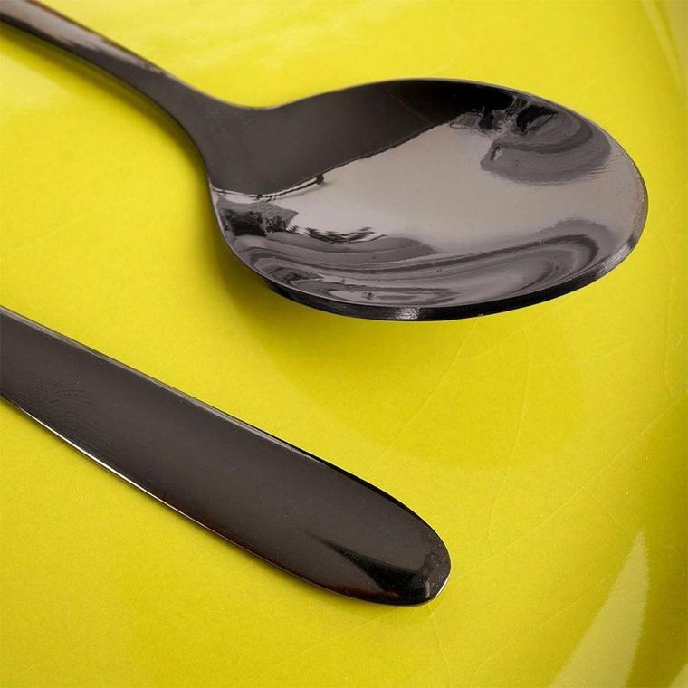 Orion, łyżeczka stalowa, czarna, 2 szt.