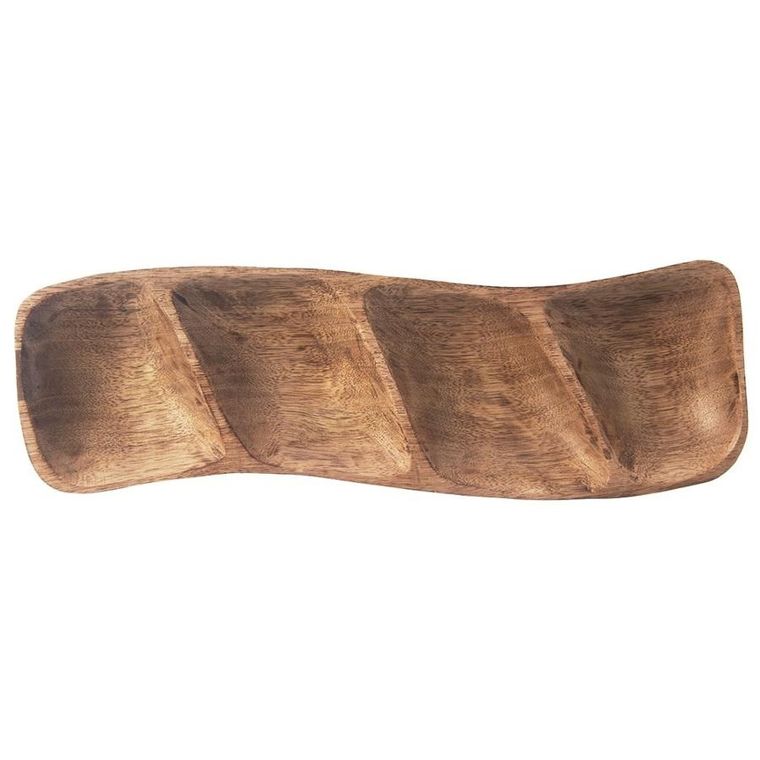 Orion, Mango, drewniany talerz na przekąski, dzielony, 35-11 cm