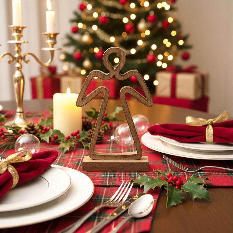 Orion, Mango, figurka świąteczna, drewniana, anioł, 29 cm