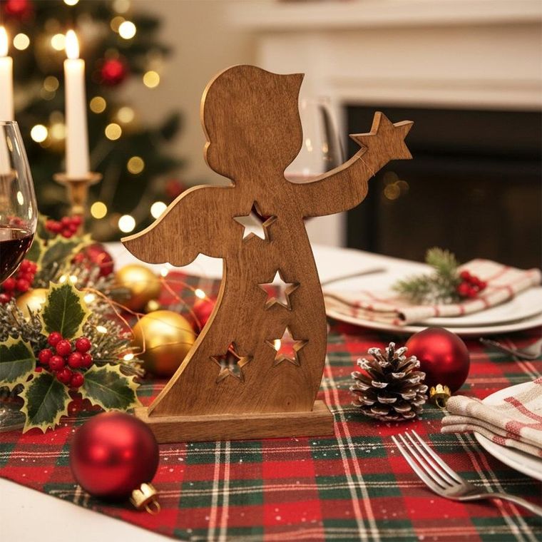 Orion, Mango, figurka świąteczna, drewniana, anioł, 43 cm