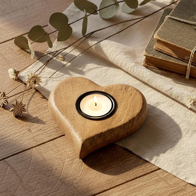 Orion, Mango, świecznik drewniany, 12,5-12 cm